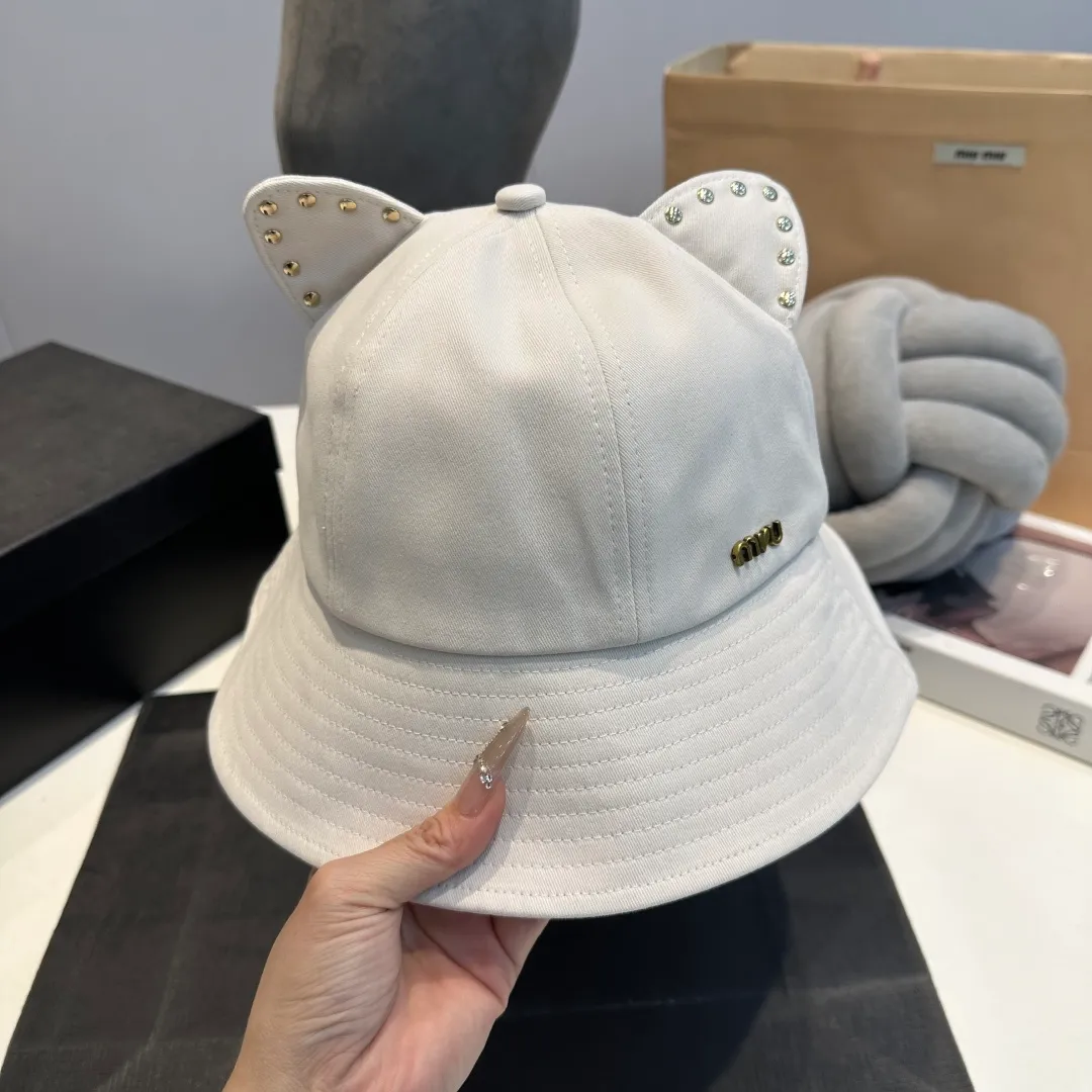 P70 miumiu high-end rabbit ear bucket hat, original quality, head circumference 57cm
