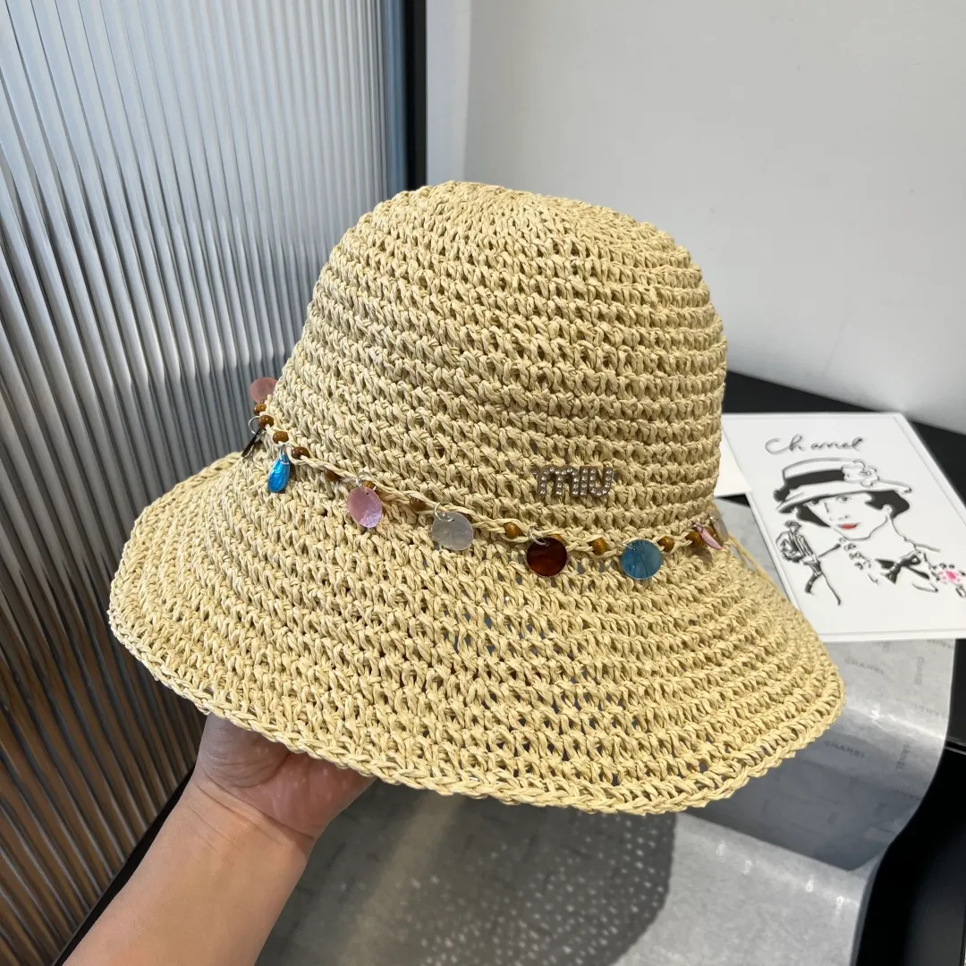 💰120¥ miumiu straw hat, beach sun hat, head circumference 57cm
