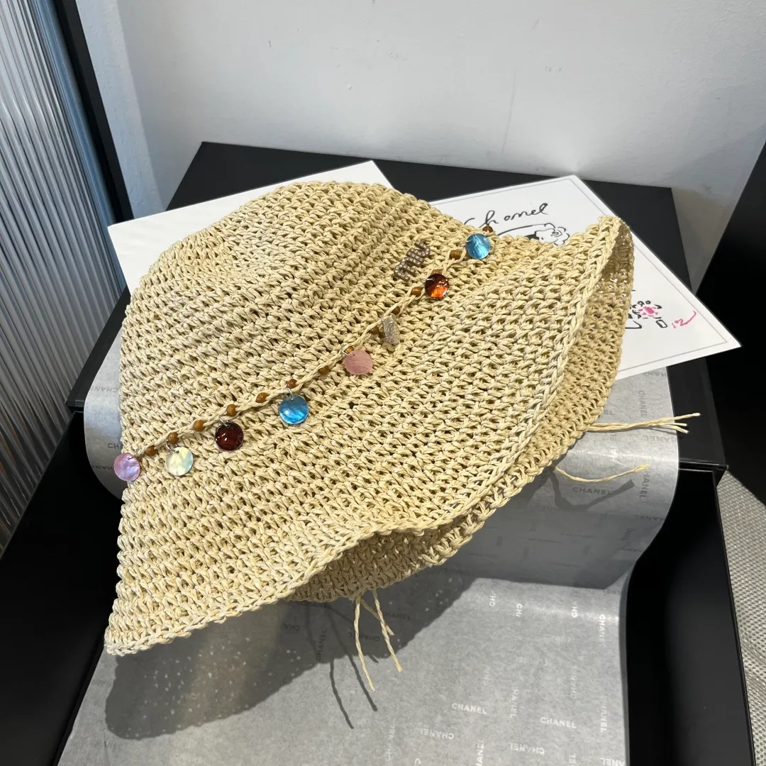 💰120¥ miumiu straw hat, beach sun hat, head circumference 57cm