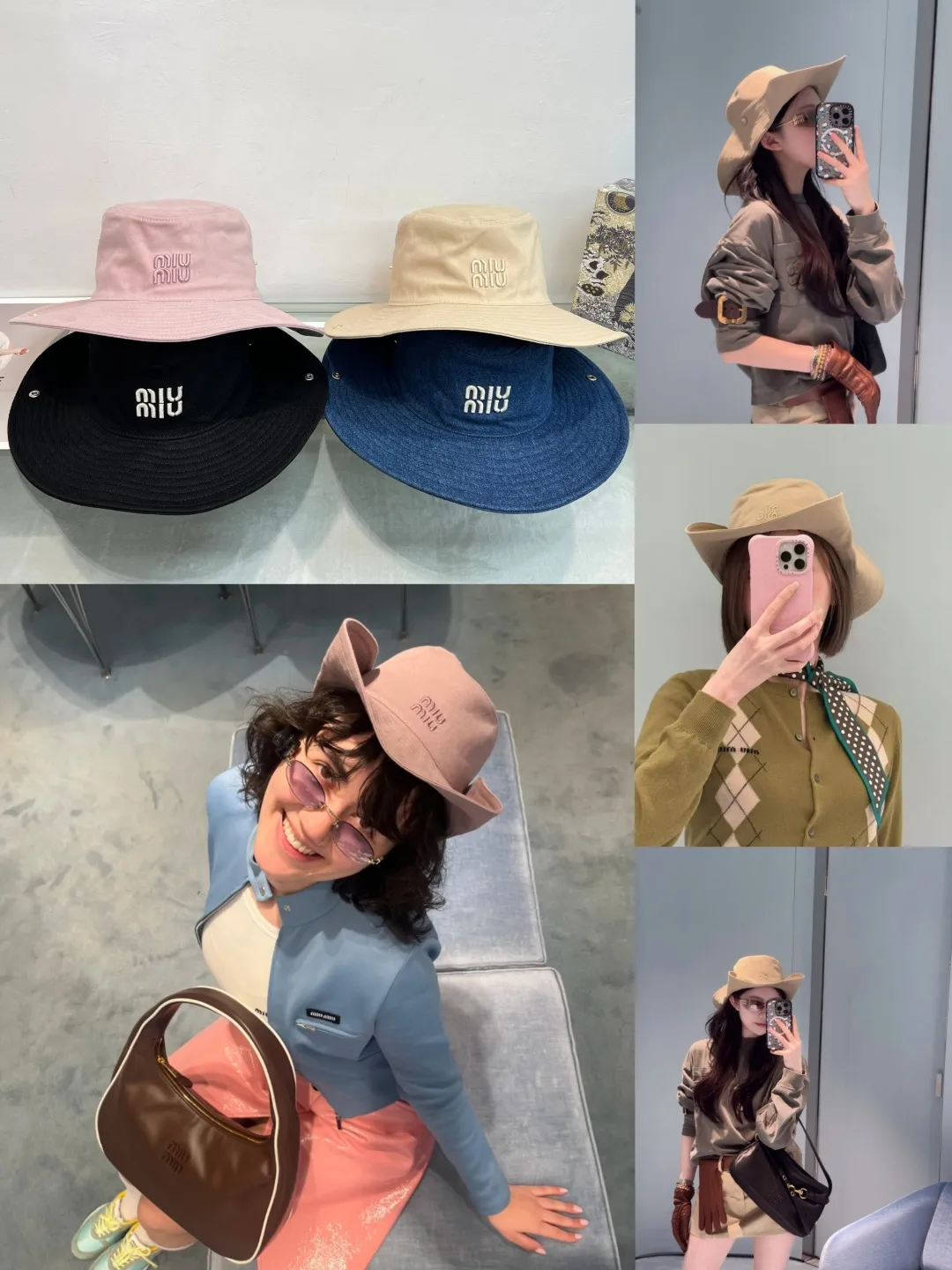 P70 miumiu counter canvas bucket hat, one-to-one mold customization, head circumference 57cm, unisex