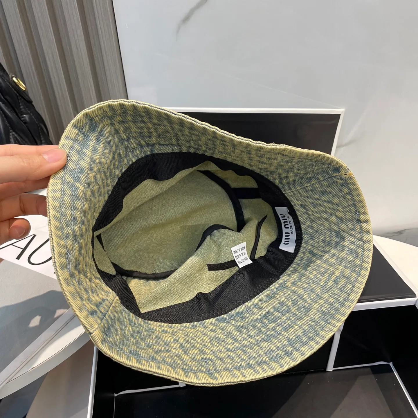 P66 💛 Comes with dust bag miumiu 2025 new washed soft denim men’s and women’s fisherman hat 🌈 Simple folding sunshade ~ a very textured one