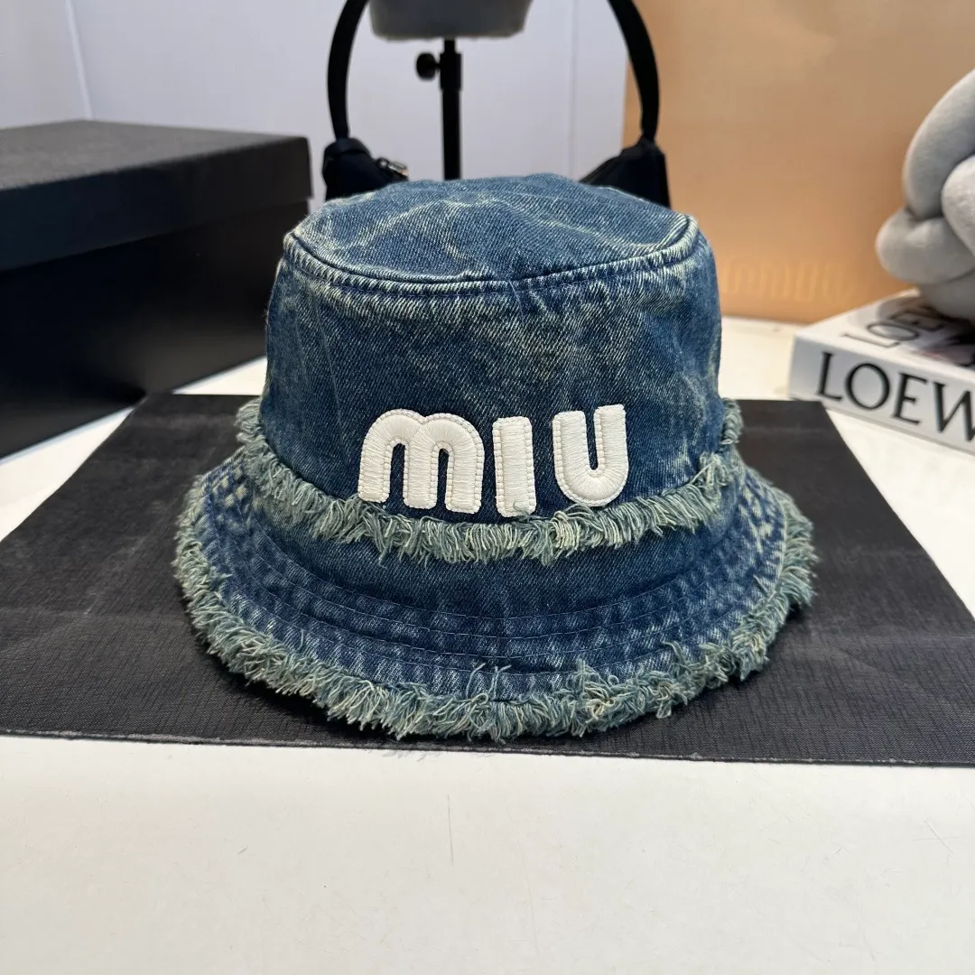 P70 miumiu high-end denim fisherman hat, original quality, head circumference 57cm