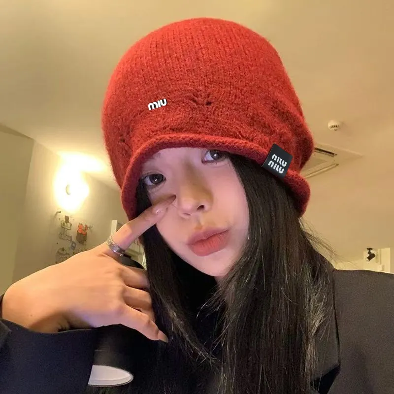 miumiu ripped heap knitted hat