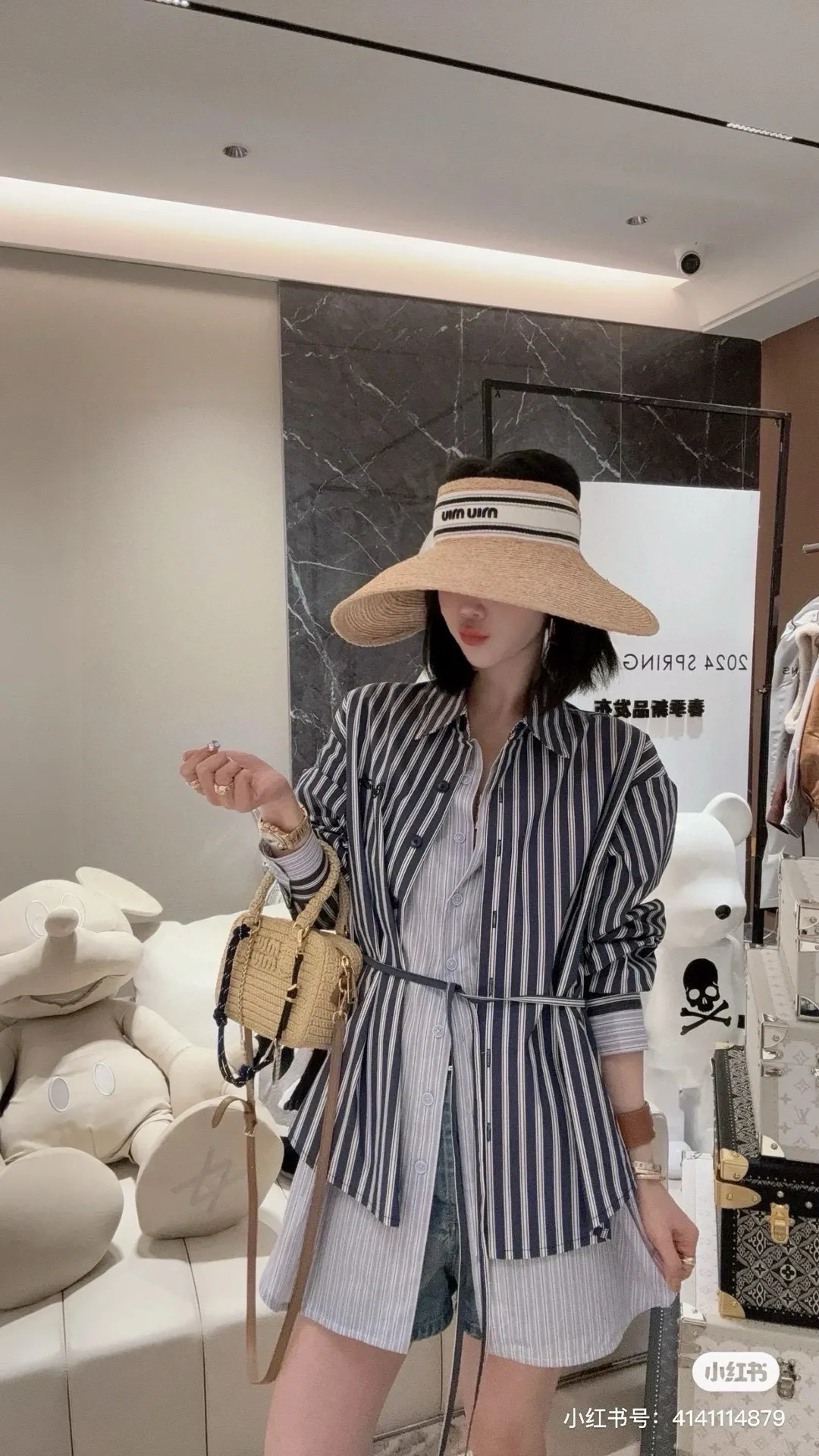 💰250¥ Miumiu raffia empty top hat, new model in the store, buy it and cherish it, sell one less, the head circumference can be adjusted, details to come