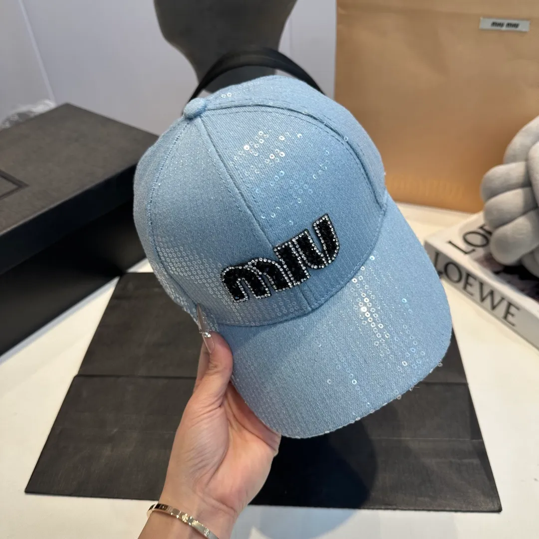 P60 miumiu new 25 spring and summer denim baseball cap, widened and small, 25 spring and summer new logo embroidery, same style for men and women