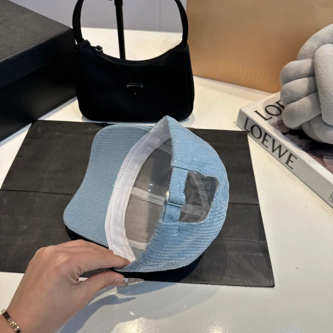 P60 miumiu new 25 spring and summer denim baseball cap, widened and small, 25 spring and summer new logo embroidery, same style for men and women