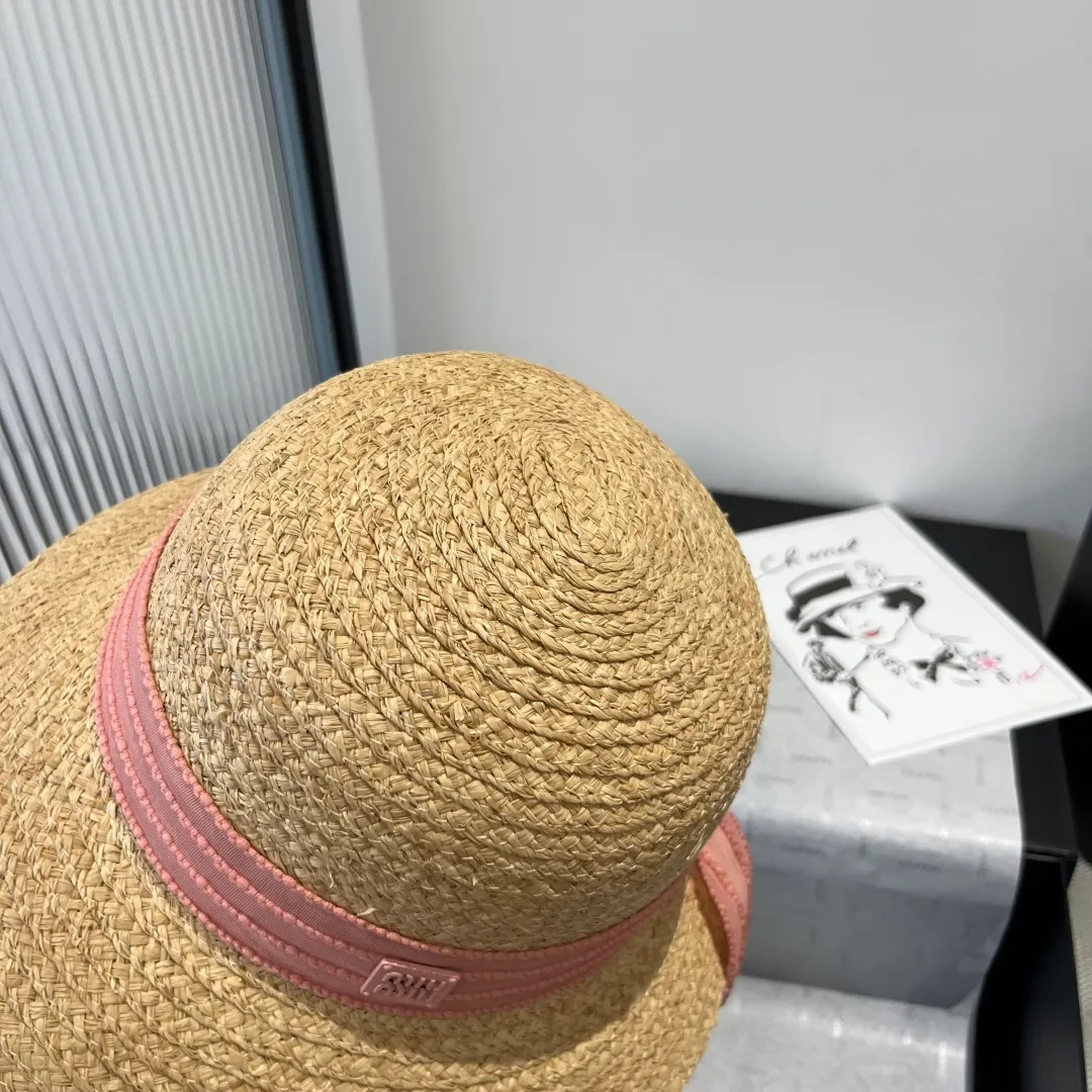 💰150¥ Miumiu raffia straw hat, bow hat, head circumference 57cm
