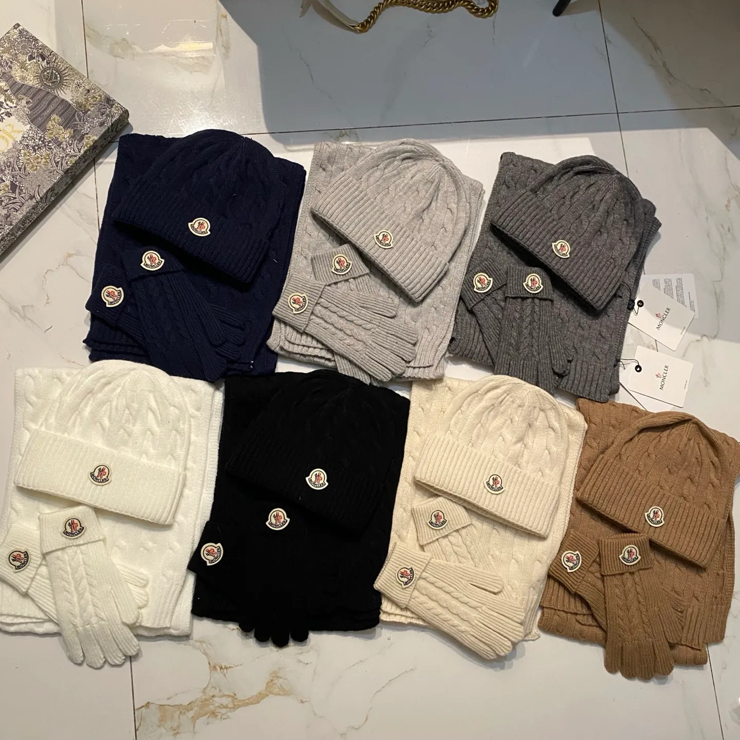Moncler Mouth Covered Cashmere Three Piece Set