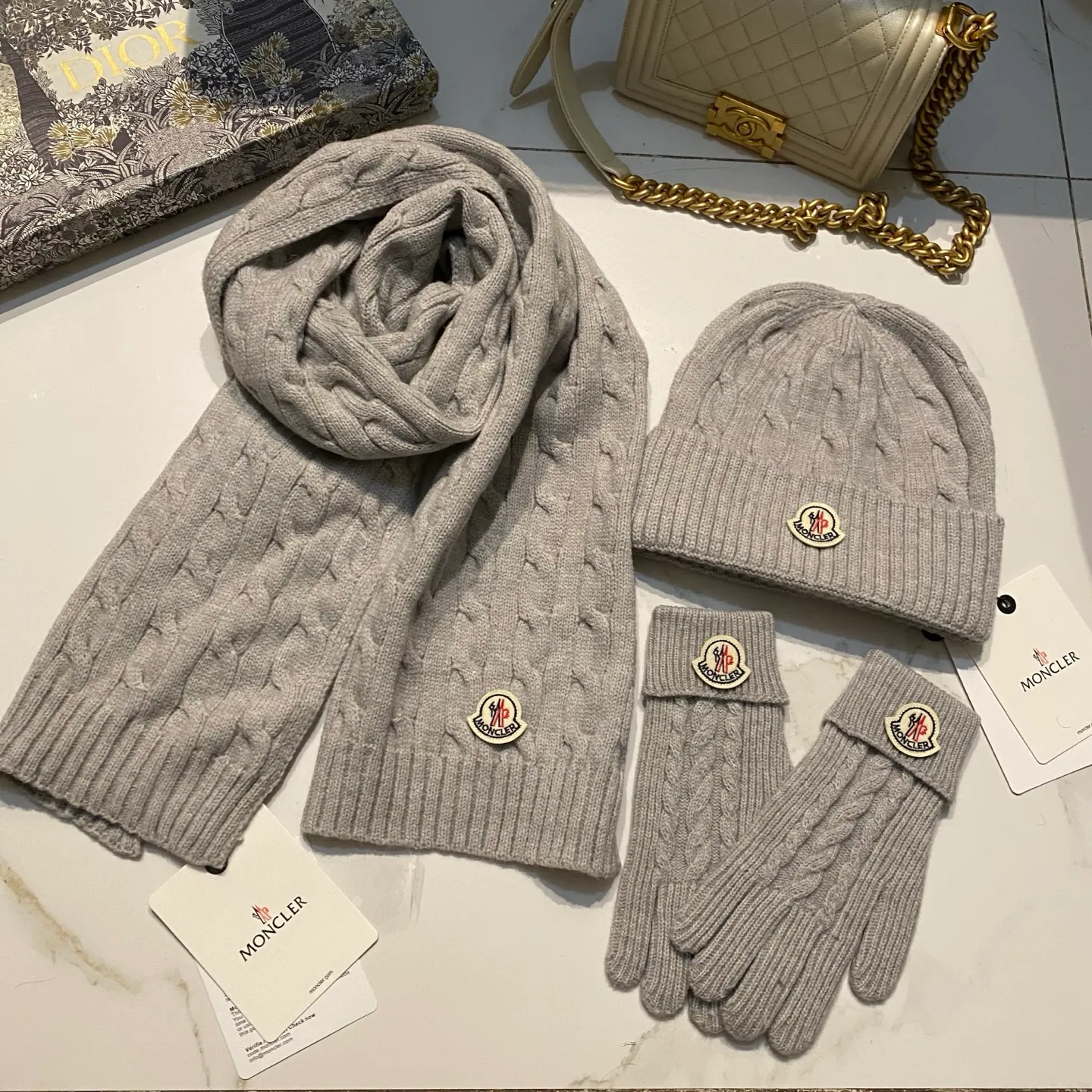 Moncler Mouth Covered Cashmere Three Piece Set