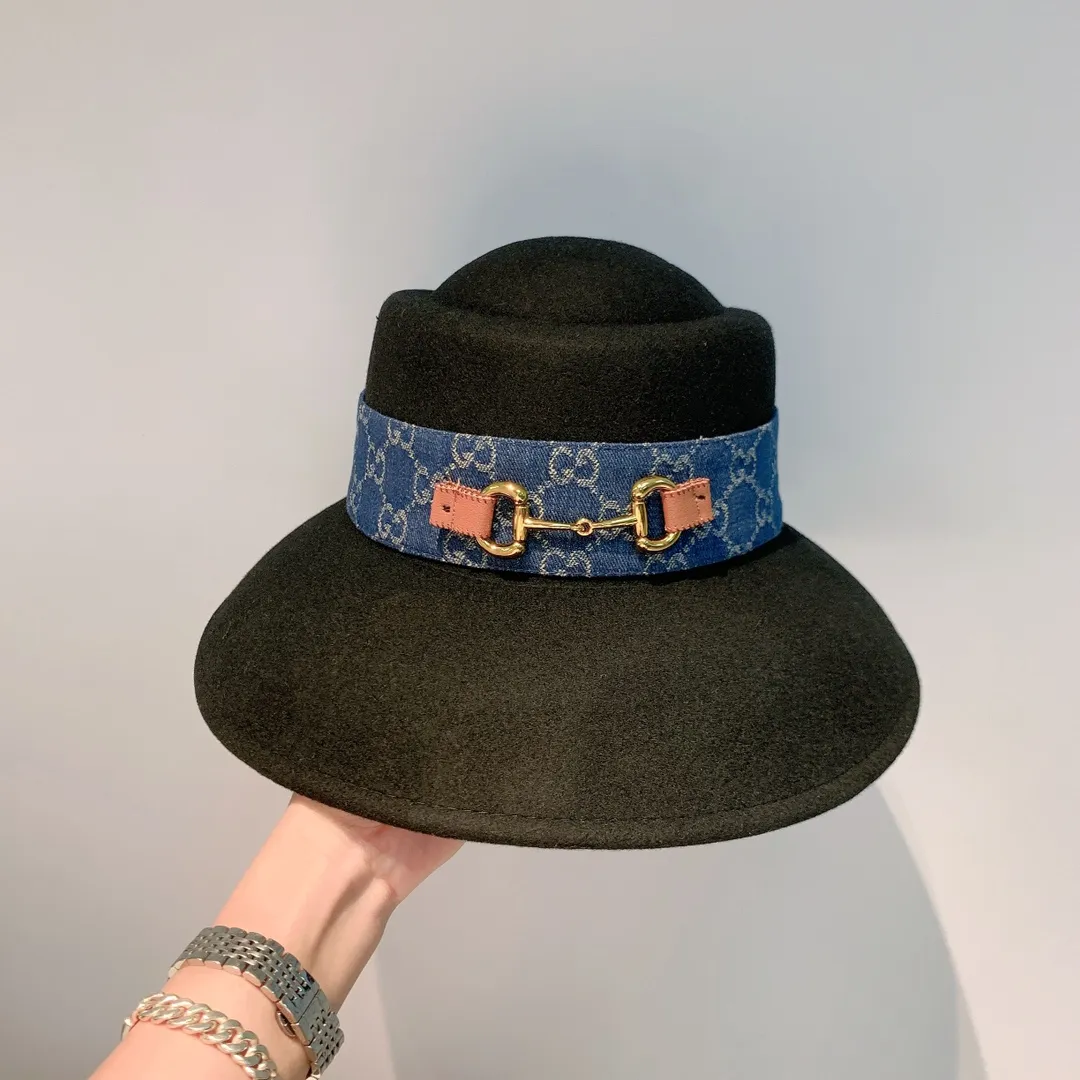 p170 Gucci 2021 autumn and winter new wool hat, 100% wool fabric, concave and convex shape, head circumference 57cm