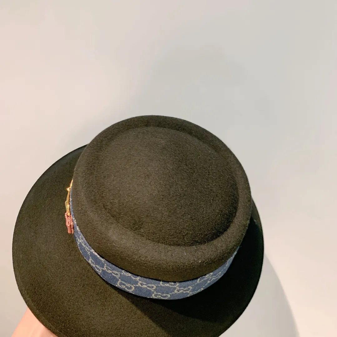 p170 Gucci 2021 autumn and winter new wool hat, 100% wool fabric, concave and convex shape, head circumference 57cm