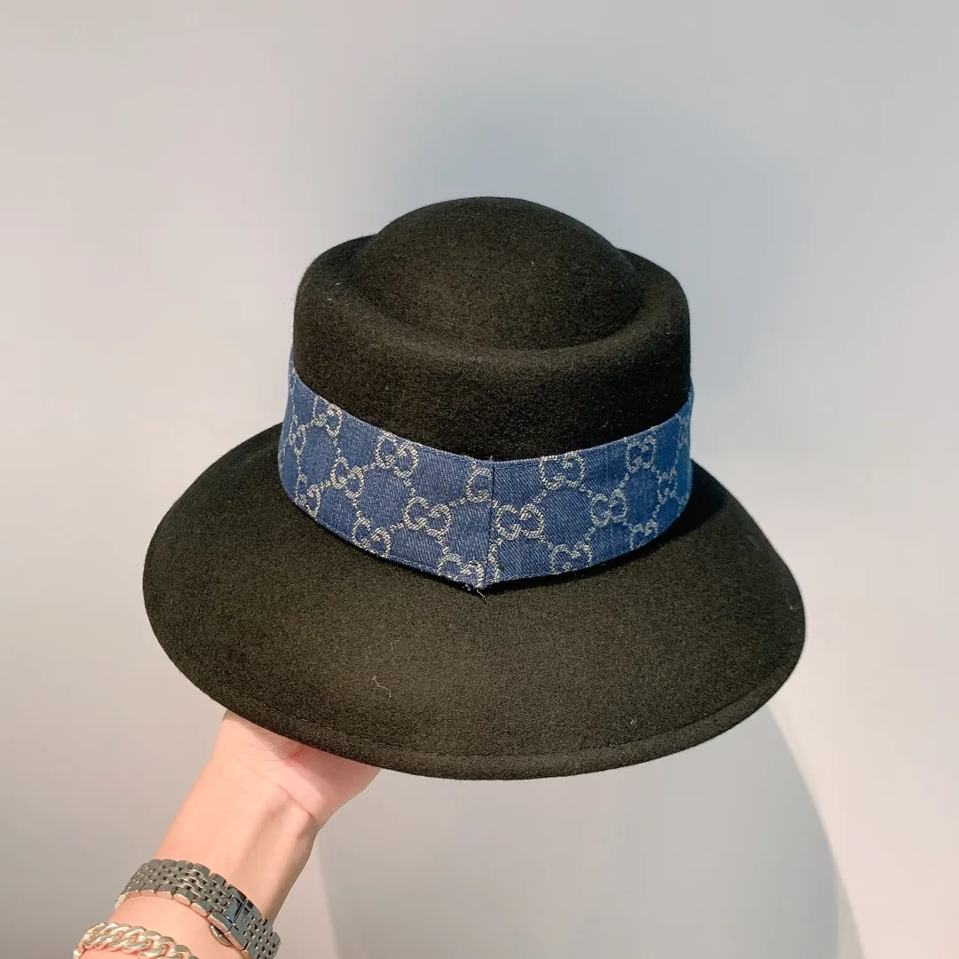 p170 Gucci 2021 autumn and winter new wool hat, 100% wool fabric, concave and convex shape, head circumference 57cm