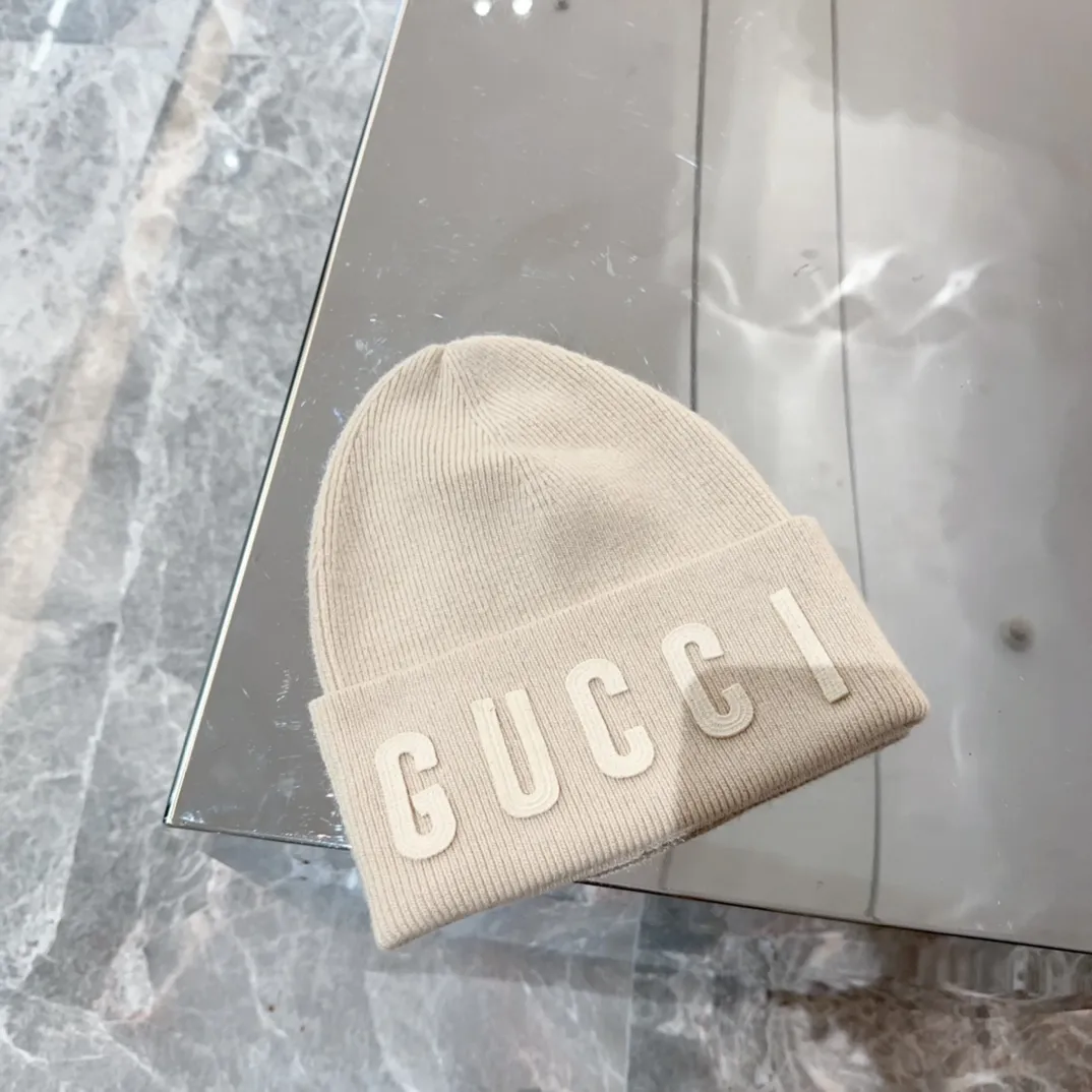 p90 GUCCI 2024 autumn and winter new embroidered woolen hat, knitted hat for men and women, 100% wool🦙