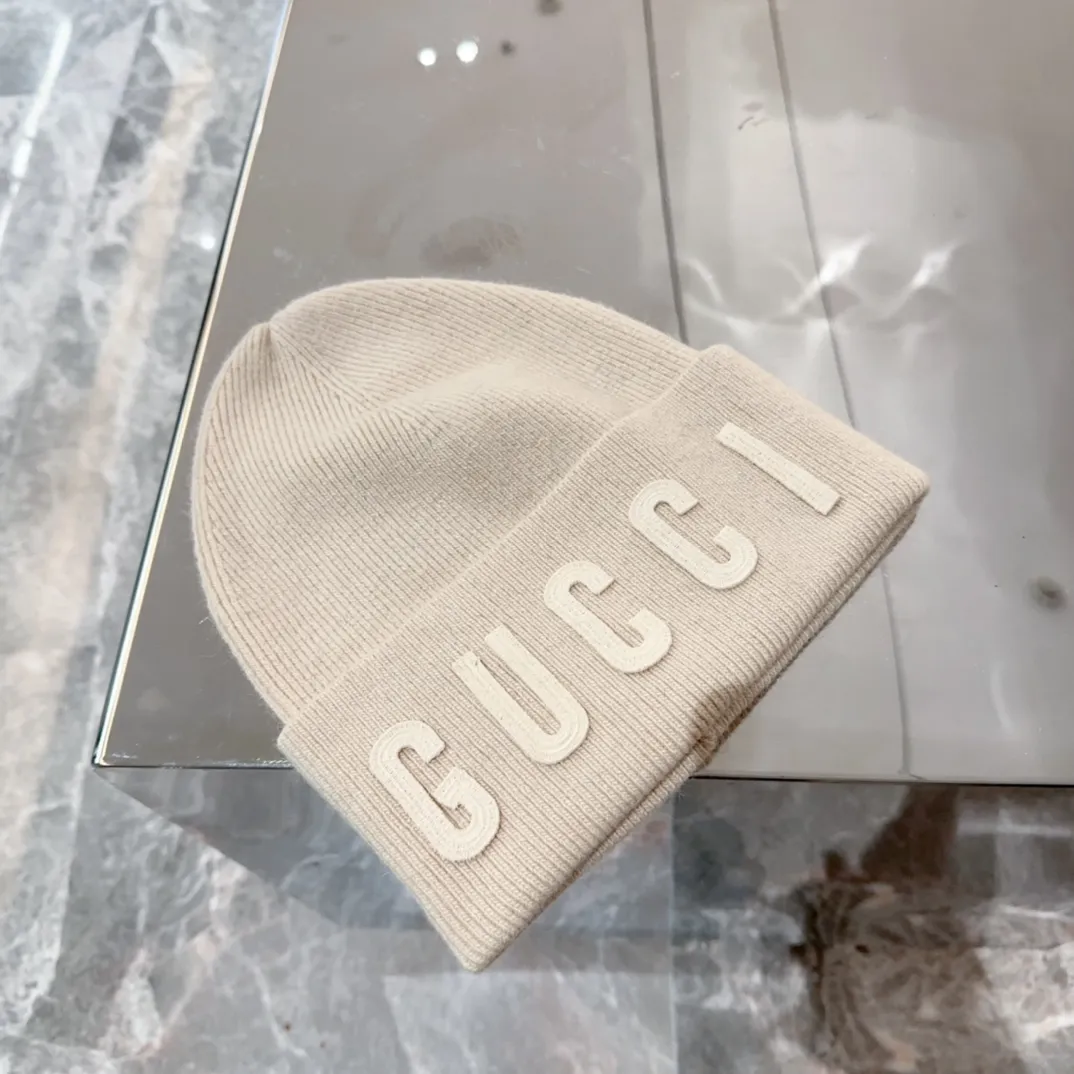 p90 GUCCI 2024 autumn and winter new embroidered woolen hat, knitted hat for men and women, 100% wool🦙