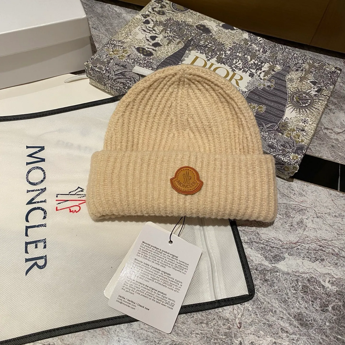 Moncler wool knit hat