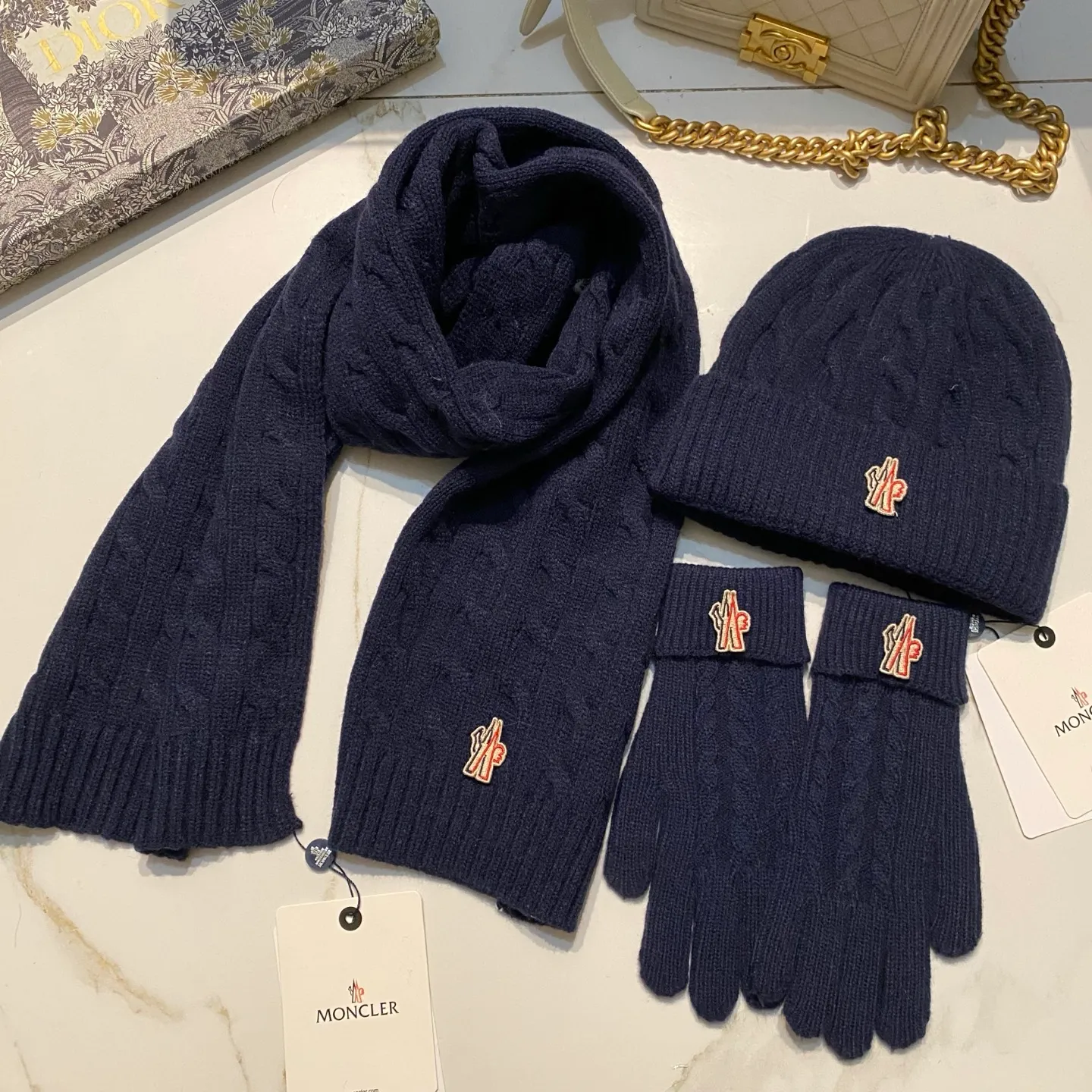 Moncler Mouth Covered Cashmere Three Piece Set
