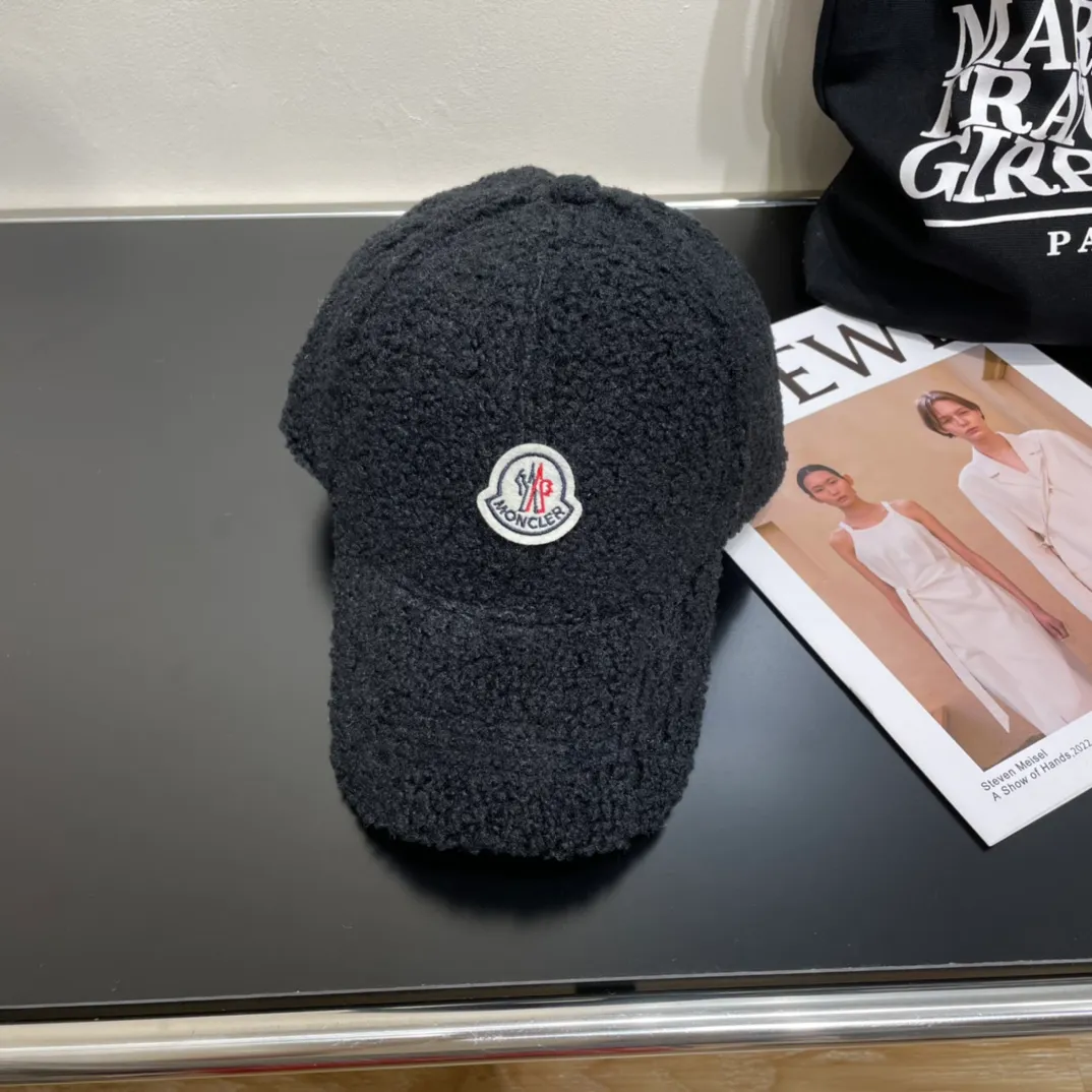 P60 MONCLER lambswool baseball cap with mouth, suitable for young and fashionable people, with strong visual effect, three-dimensional letters, good-looking and high-quality!