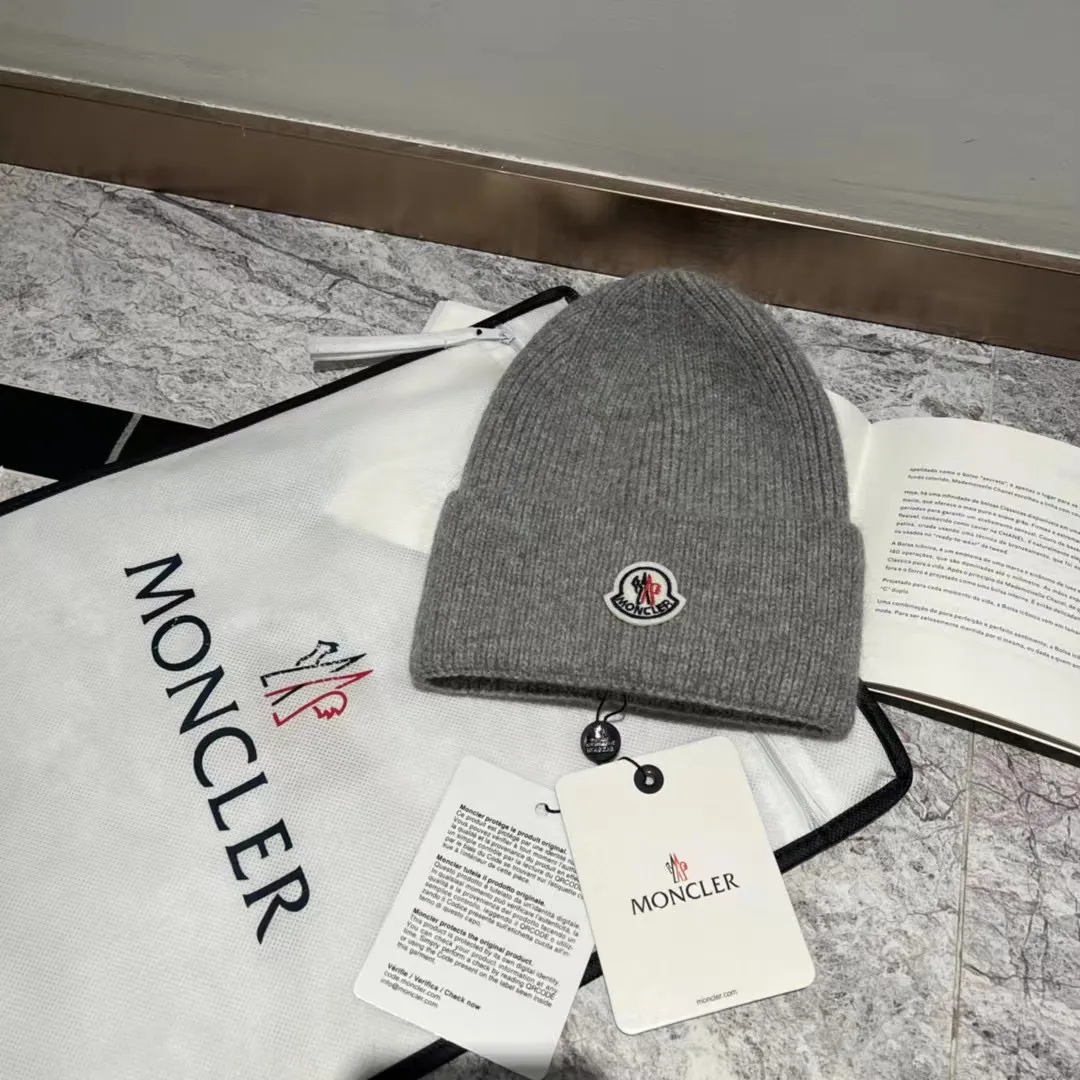 MONCLER rabbit fur knitted hat