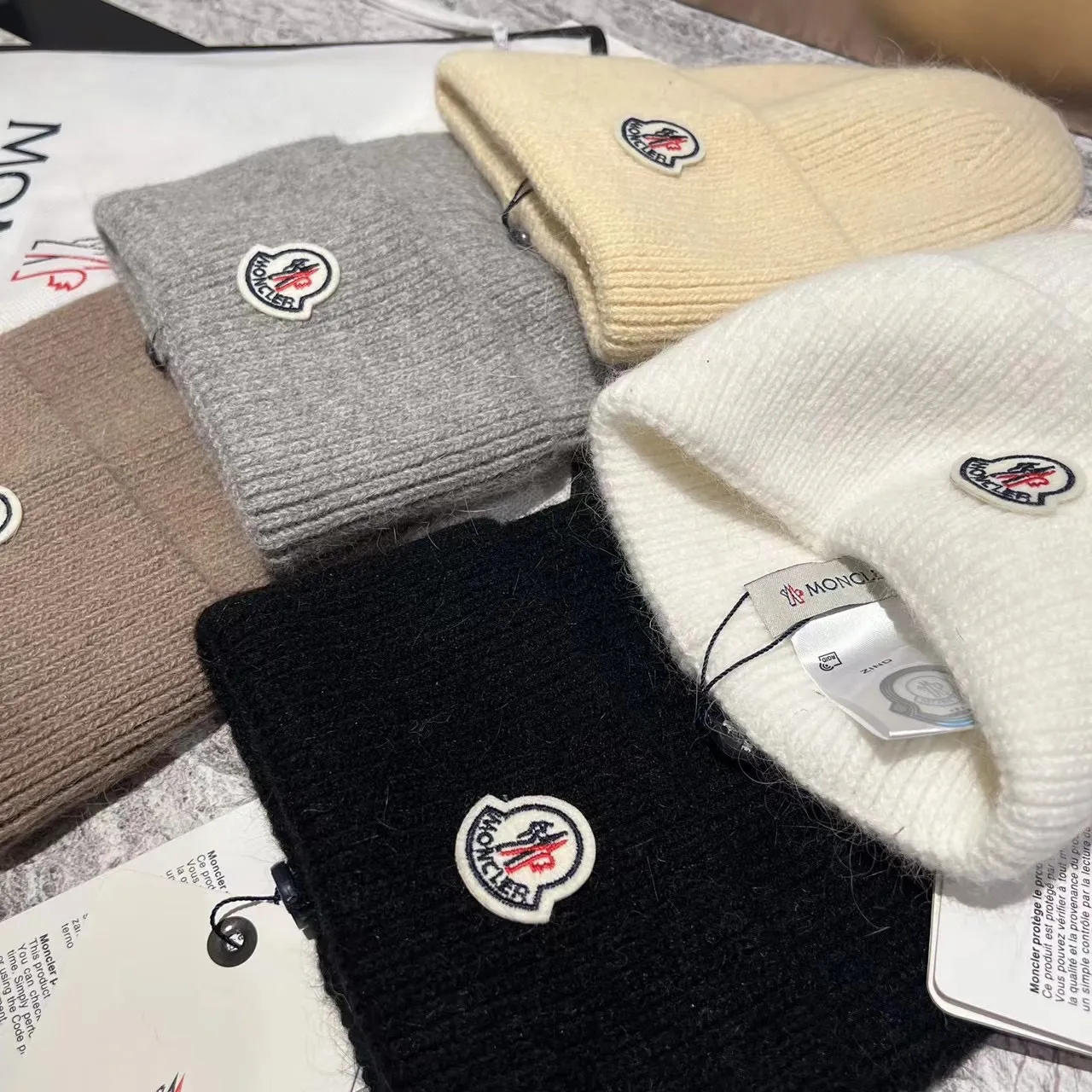 MONCLER rabbit fur knitted hat