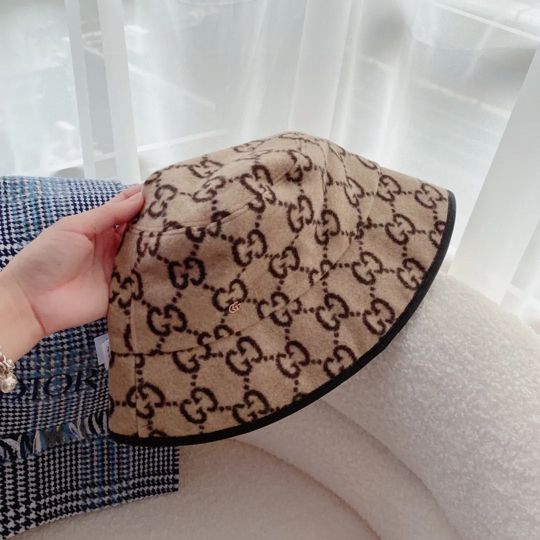 Available model 90¥ Gucci Gucci woolen bucket hat, 2022 new autumn and winter wool hat, 100% wool fabric, advanced customization, available in 5 colors