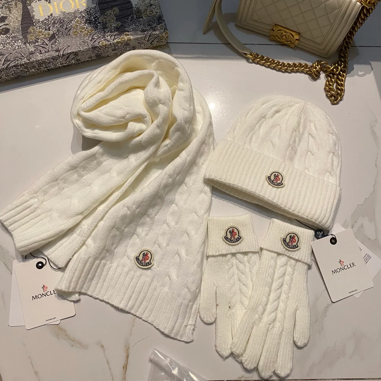 Moncler Mouth Covered Cashmere Three Piece Set