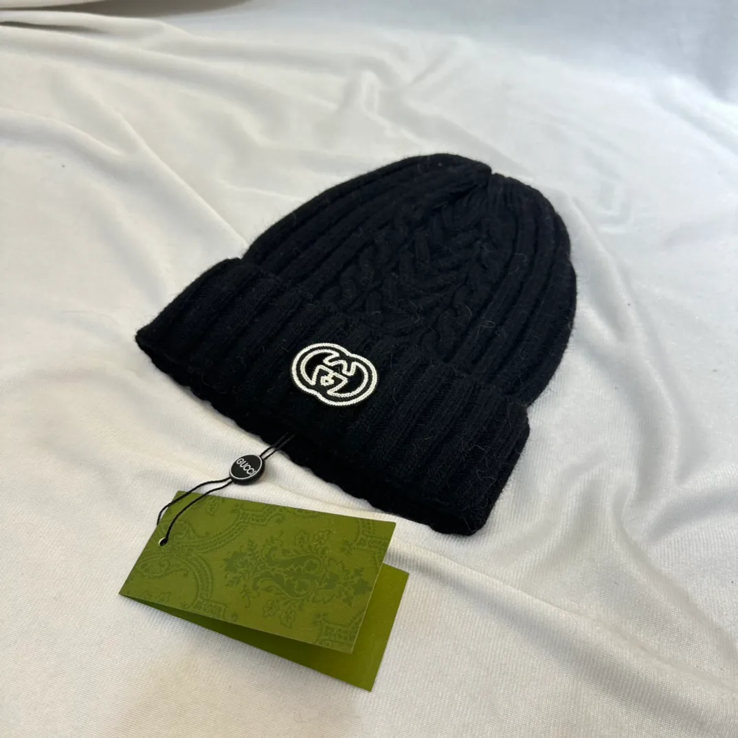 🉐90💛 Comes with dust bag [GUCCI] 2023 autumn and winter new style wool knitted beanie of the same style as the big brand, complete with tags ~ perfect for going out on the street!