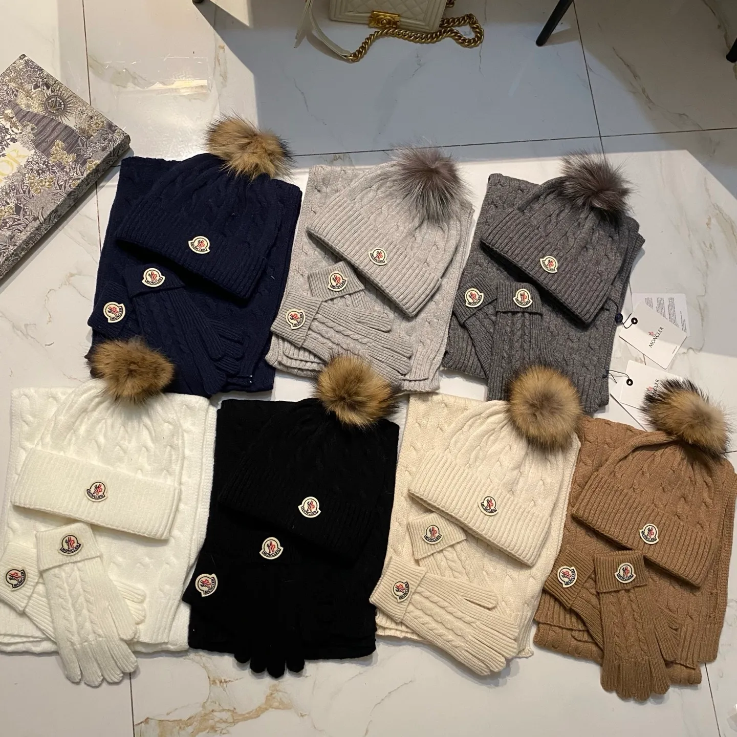 Moncler Mouth Covered Cashmere Three Piece Set