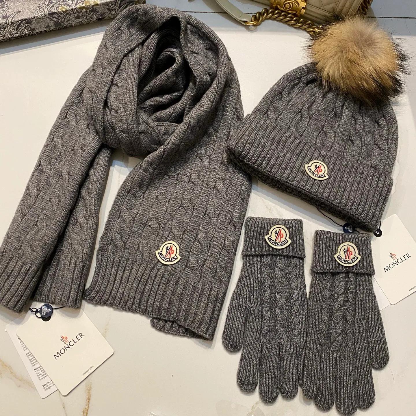 Moncler Mouth Covered Cashmere Three Piece Set