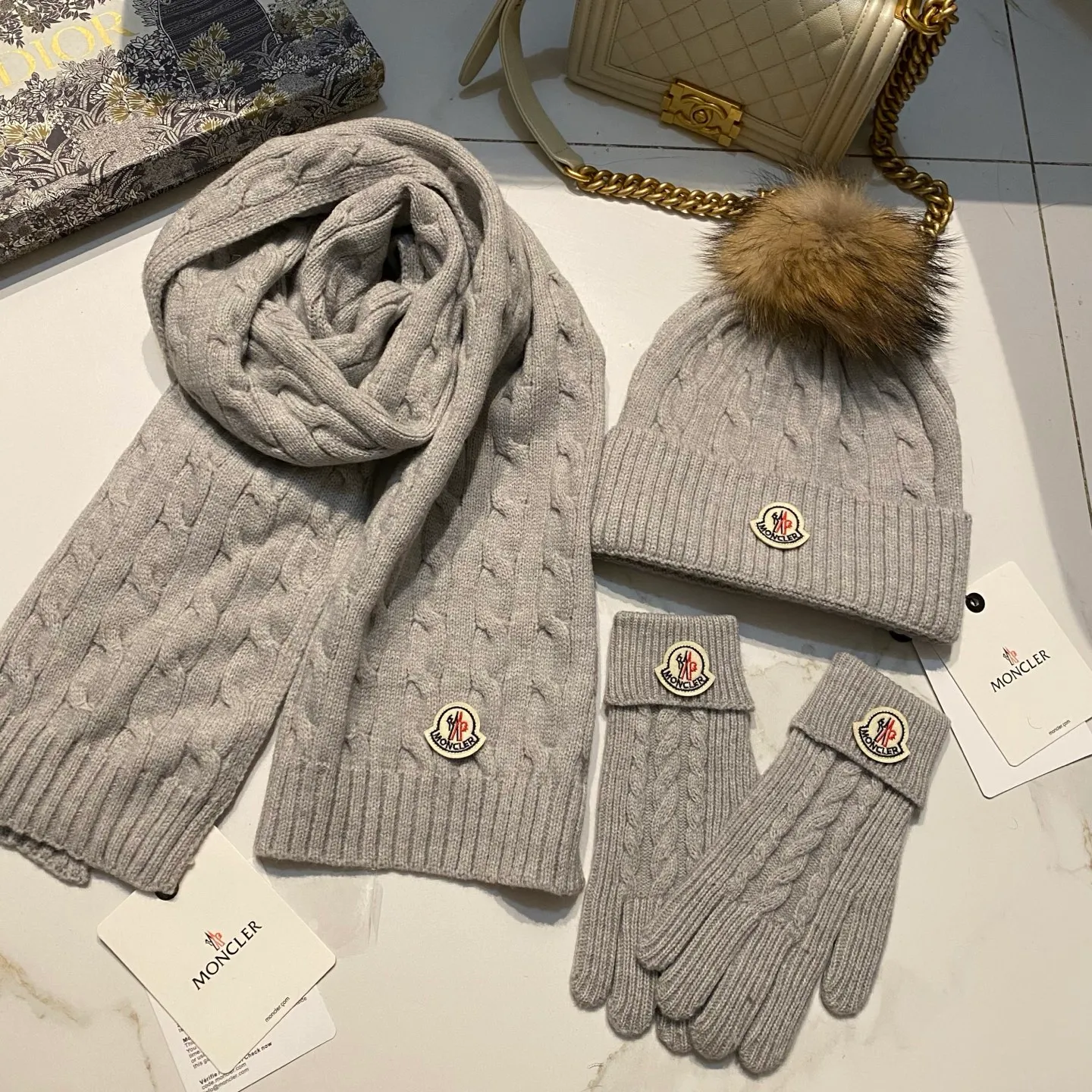 Moncler Mouth Covered Cashmere Three Piece Set