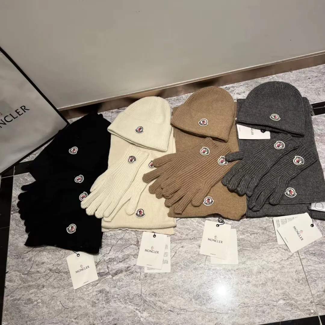 Moncler three-piece set cashmere knitted hat+scarf🧣+gloves🧤