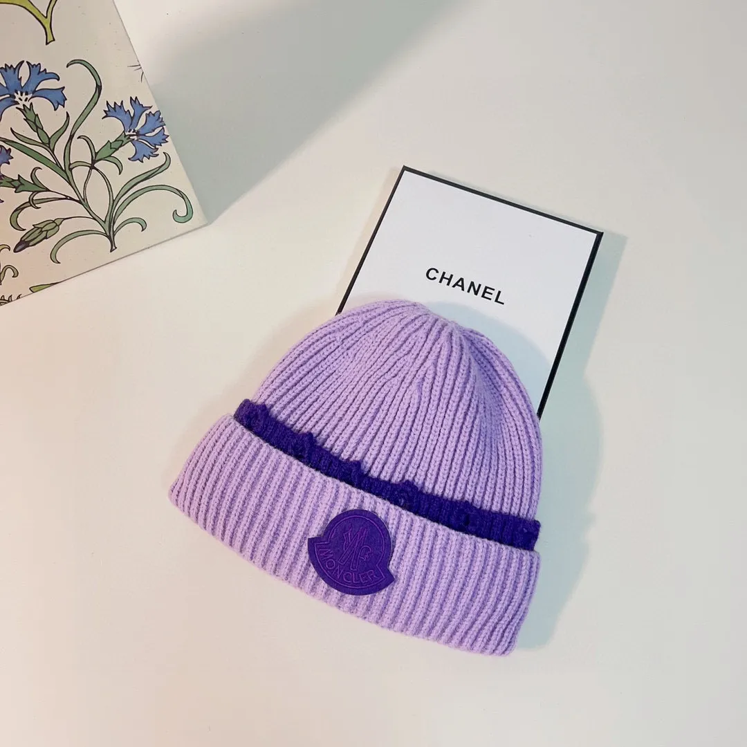 🉐60💛 Comes with dust bag [MONCLER Mouth Mouth] 2023 new autumn and winter color-blocked distressed knitted woolen hat, designed to be worn by men and women, perfect for going out on the street!