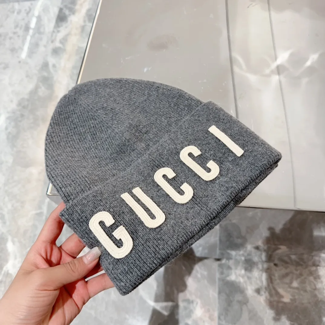 p90 GUCCI 2024 autumn and winter new embroidered woolen hat, knitted hat for men and women, 100% wool🦙