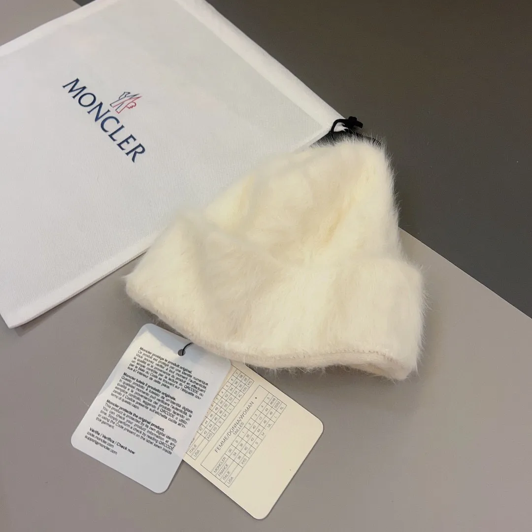 p60 Moncler✔️Autumn and winter rabbit fur knitted hat, candy color rabbit fur cold hat🧶