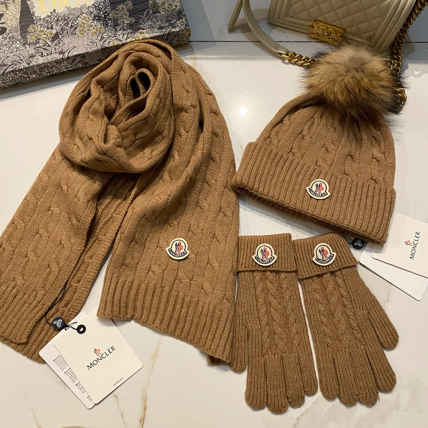 Moncler Mouth Covered Cashmere Three Piece Set