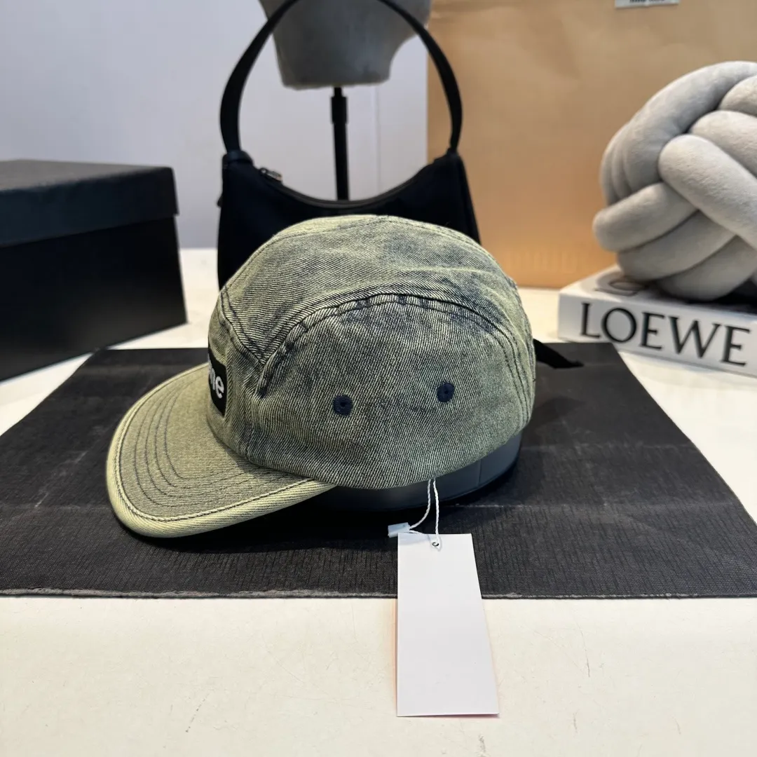 p50 SUPreme American washed denim baseball cap for men and women, street fashion brand, large head circumference, heavy industry duck cap