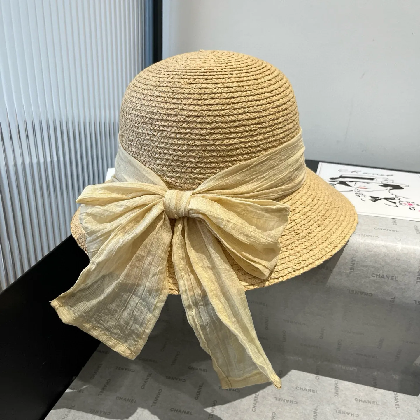 💰160¥ Valentino raffia hat, perfect for a lady, head circumference 57cm