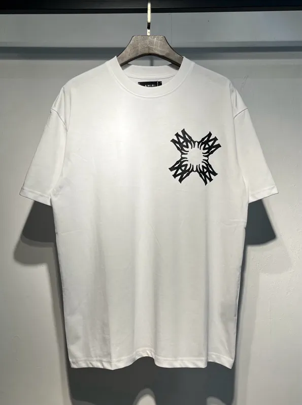 717 model P114 AMIRI real shot black white hanging letters S. M. L. XL