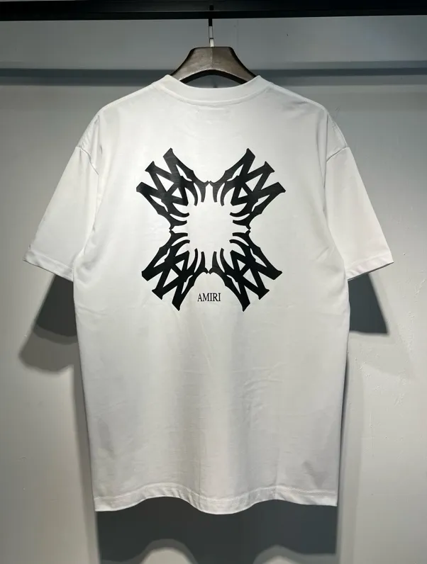 717 model P114 AMIRI real shot black white hanging letters S. M. L. XL