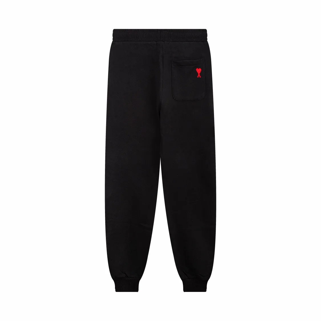 512# AMI Paris 24 spring and summer new small love casual trousers, embroidered back pockets, 380g pure cotton terry fabric, loose fit, elastic waist sweatpants, same style for men and women, color: black, gray, green, oatmeal, size: S-XL