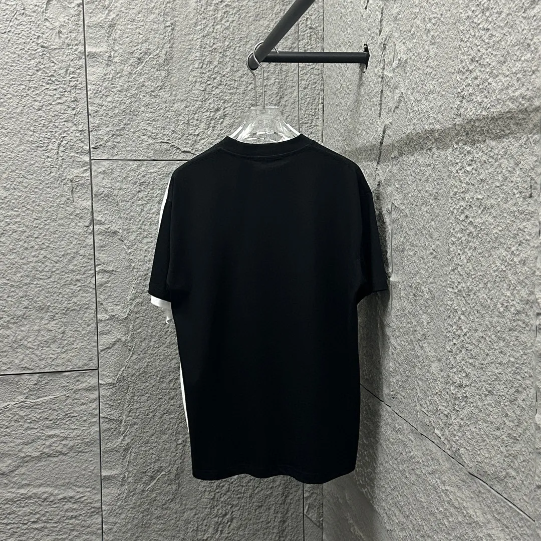 🅿️180 Ami* love embroidery 2025 spring and summer new style Hollow love A embroidered with personalized letters Customized double yarn plain cotton fabric Short-sleeved T-shirt Same style for men and women Color: white floral gray black Size: S (90-130 pounds) M (120-150 pounds) L (140-165 pounds) XL (160-180 pounds) XXL (180-210 pounds)