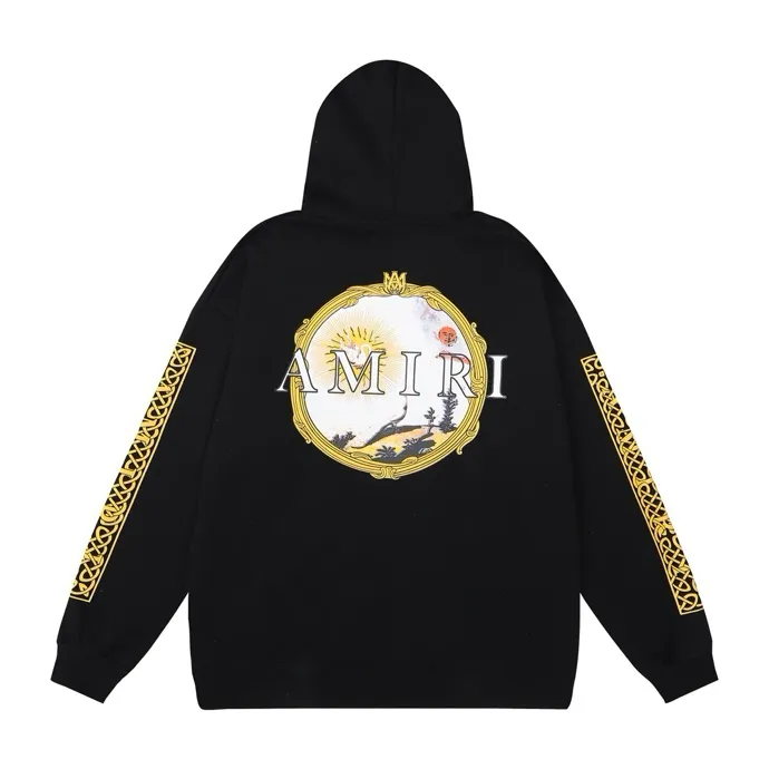 Style number: 855 P230 Fabric: 360g pure cotton terry sweatshirt AMIRI 2025 new autumn and winter logo sunglasses hooded terry sweatshirt high street unisex loose classic letter jacket Color: Black White Size: S M L XL