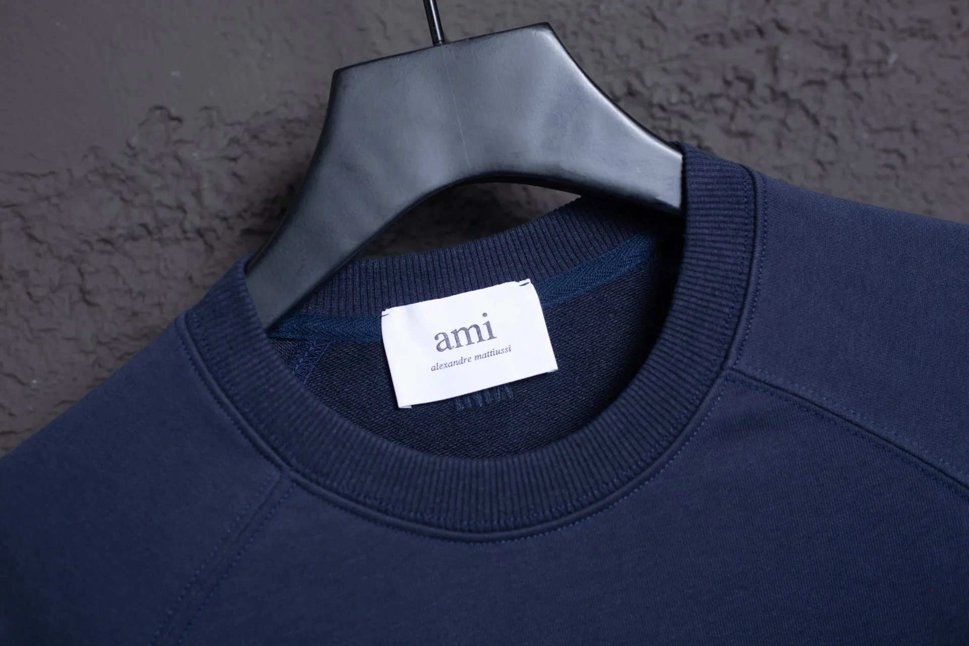 P160 AMI 25 autumn and winter new classic eight-letter custom stamp, customized 360g pure cotton fabric, high version, new main wheat, washed wheat, same style for men and women, color: royal blue, size: S-XL