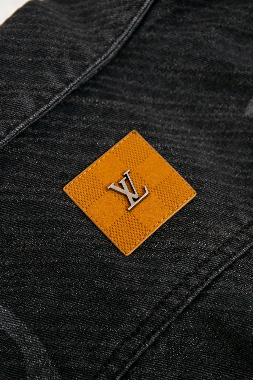 Size Chart Official Website More Details LV MONOGRAM Denim Tunic Jacket Denim Jacket This belted jacket incorporates multiple logo elements into the workwear silhouette, demonstrating the brand's exquisite craftsmanship. The washed denim fabric has a diagonal Epi jacquard texture, and the Monogram Macro pattern with light and dark gradients is superimposed on it. Monogram floral studs add an elegant touch to the design, perfect for matching trousers.  Regular fit Biased Epi jacquard Monogram Macro logo print Rear Damier nubuck patch with metallic LV accents Top pocket with Monogram floral studs Chest patch pocket Front flap pocket