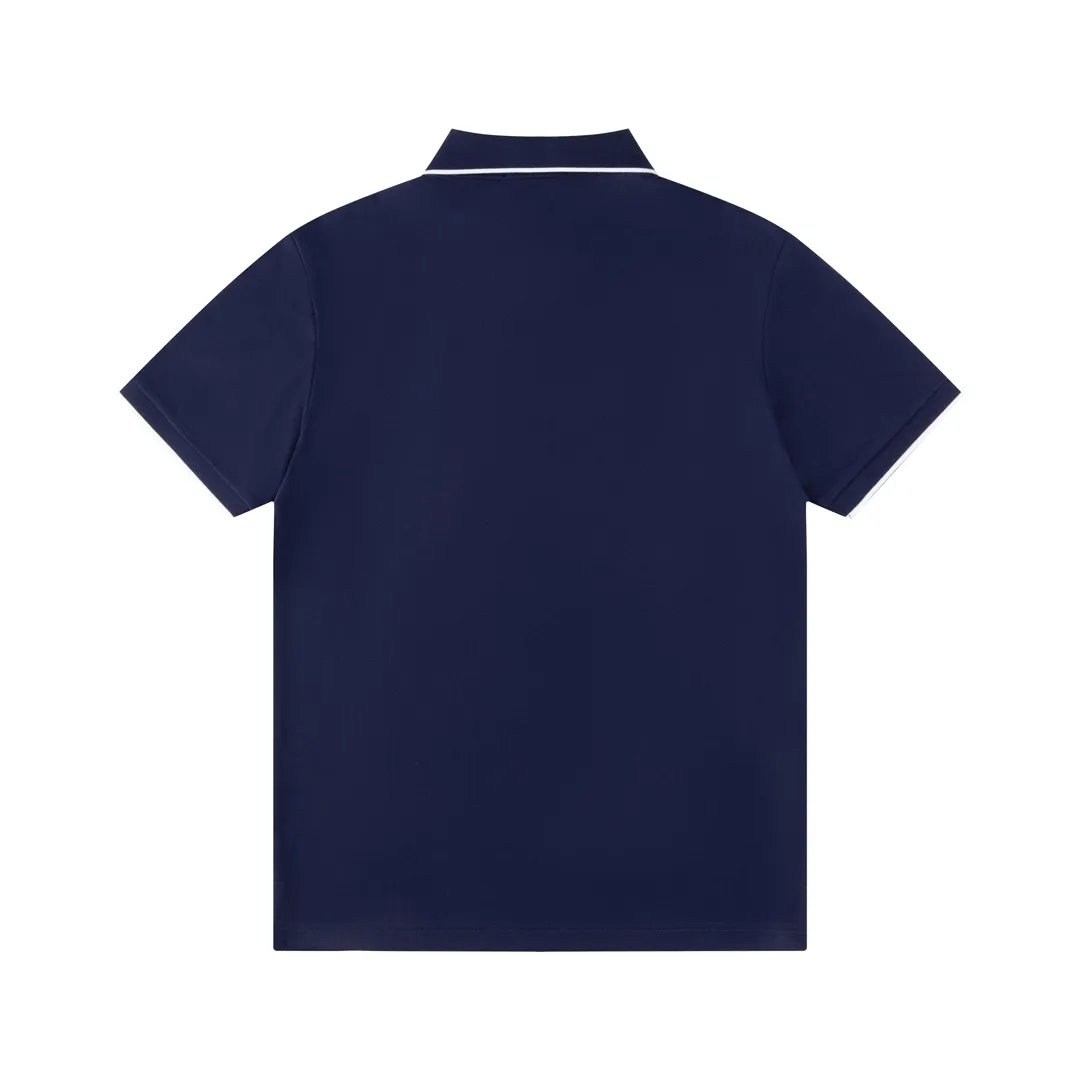 P180 AMIRI/Amiri, the American fashion brand's 2025 spring and summer Polo shirt, the same style is sold at the counter, customized fabrics, excellent texture, contrasting color splicing, ready-made clothes with stylish drapes, comfortable to wear and skin-friendly, heavy workmanship to create the original logo, complete three labels, excellent upper body effect, original purchase, a must-have for men's wardrobe. Color: royal blue Size: M-3XL