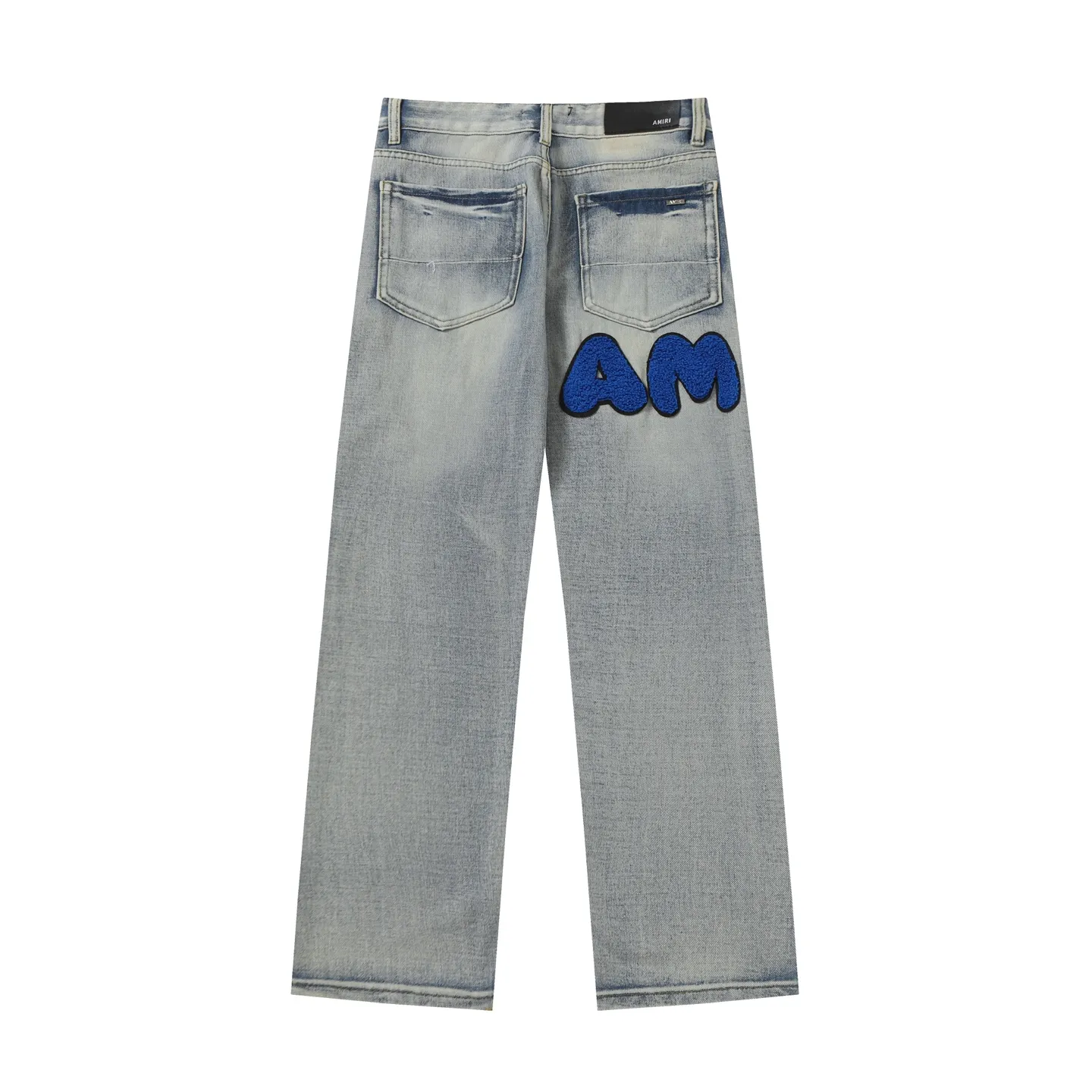 P260 AMIRI 25ss patch embroidery jeans trousers AMIRI high street basic ripped loose casual versatile jeans trousers amiri brand jeans break the production process and cutting of the original jeans, the fabrics are softer and more comfortable Hand-sewn collar label Customized logo buttons Genuine leather tag Color: Picture color Code number: 28-36