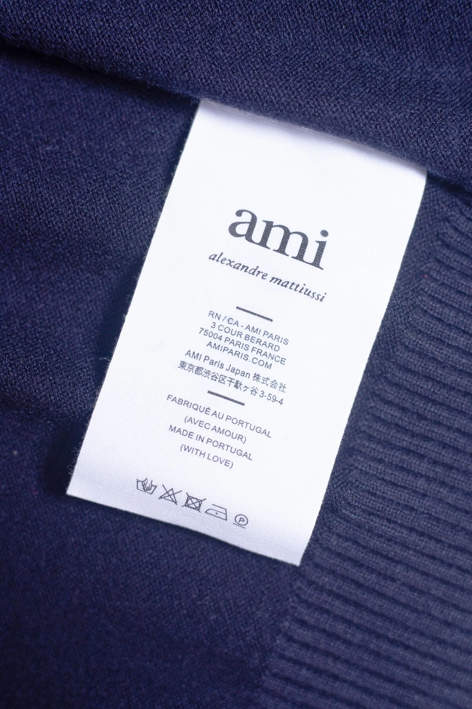 P176 Style No.: MQ803 AMI Classic Little Love Series Embroidered Cardigan Sweater Highest Version Supports Comparison Color: Royal Blue, Size: S-XL