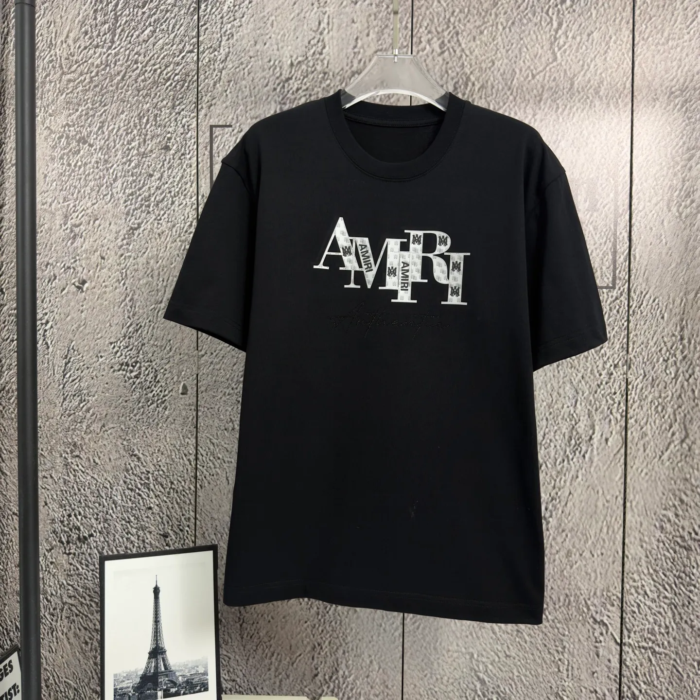 P150 𝙉𝙚𝙬⚜️Amy》 2026 spring and summer new short-sleeved T-shirt, heavyweight pure cotton, leather, ironing, drilling and gluing, personalized style. Color: white, red, black. Size: S M L XL XXL