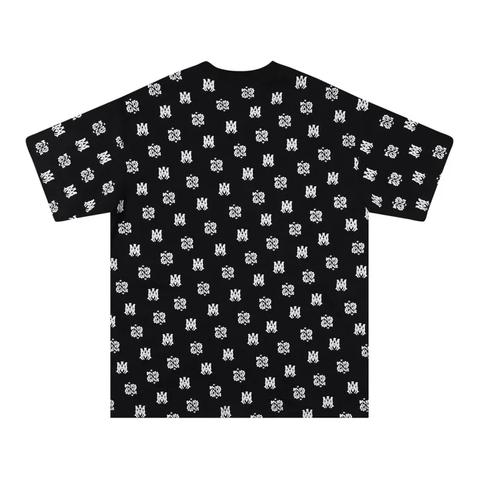 Style number: 688 P126 Fabric: 260g double yarn AMIRI 2024 spring and summer new logo round neck T-shirt high street same style for men and women loose classic letters all over printed LOGO short sleeves Color: white black code number: S M L XL