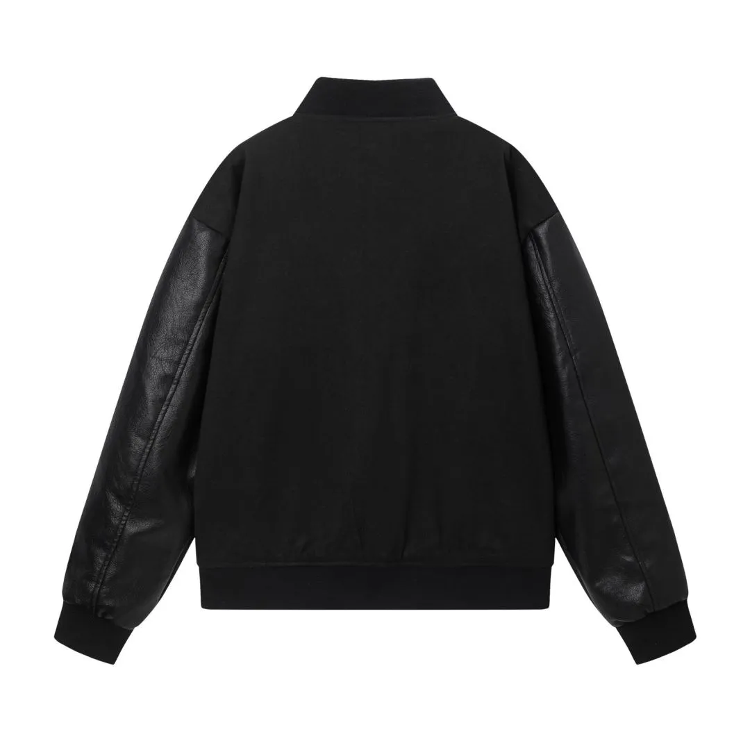 7158#P456AMIRI leather embroidered LOGO, color: black, size: S M L XL