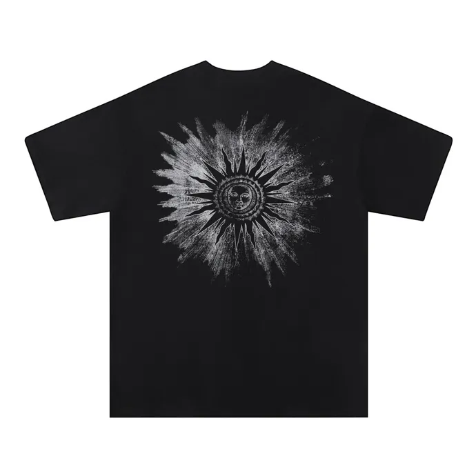 Style number: 696 P120 Fabric: 260g double yarn AMIRI 2025 spring and summer new logo round neck T-shirt high street men and women loose classic sun letter short sleeves Color: white black Size: S M L XL